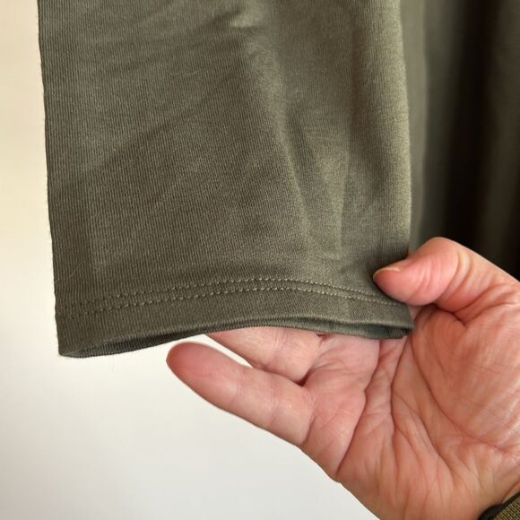 J. JILL WOMEN LONG HOODED POCKET OLIVE GREEN CAPE ROBE JACKET XL EUC PIMA COTTON - Picture 6 of 11